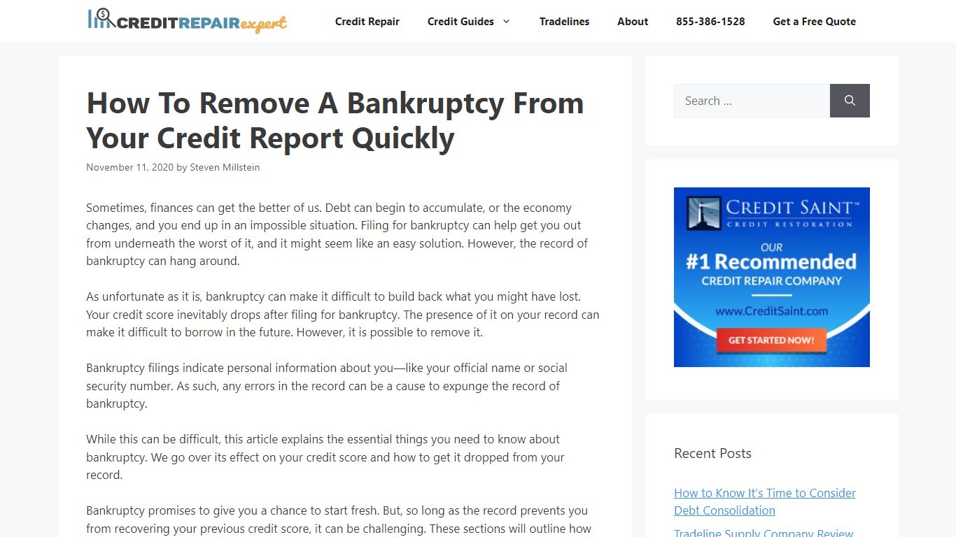 How To Remove A Bankruptcy From Your Credit Report Quickly